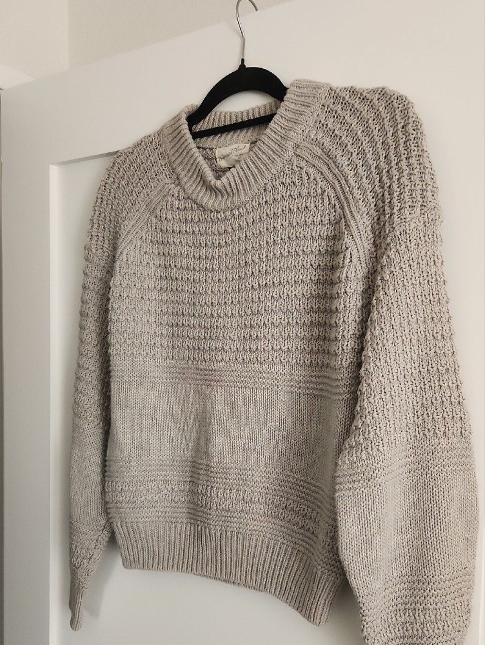 Women's Textured Crewneck Sweater - Stone - Picture 3 of 4